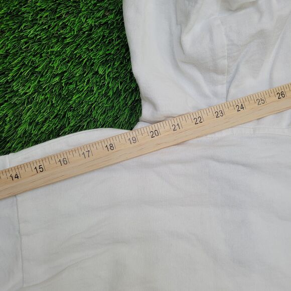Vintage USA Cropped Hoodie Jacket Womens Medium 19x14 White - Picture 3 of 15